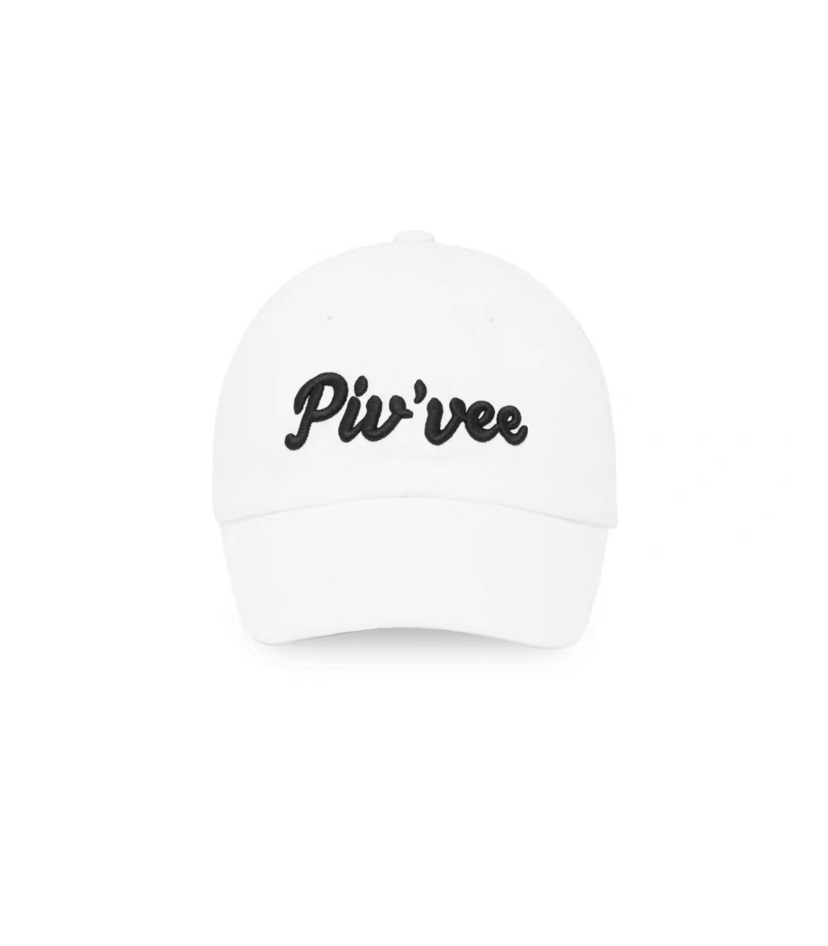 화이트 Pivvee 26FW 남녀공용 골프 베이스볼 캡 정면