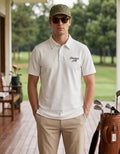 Devereux Golf 남성 빈티지 통기성 백그래픽 폴로 셔츠 화이트 제품 이미지