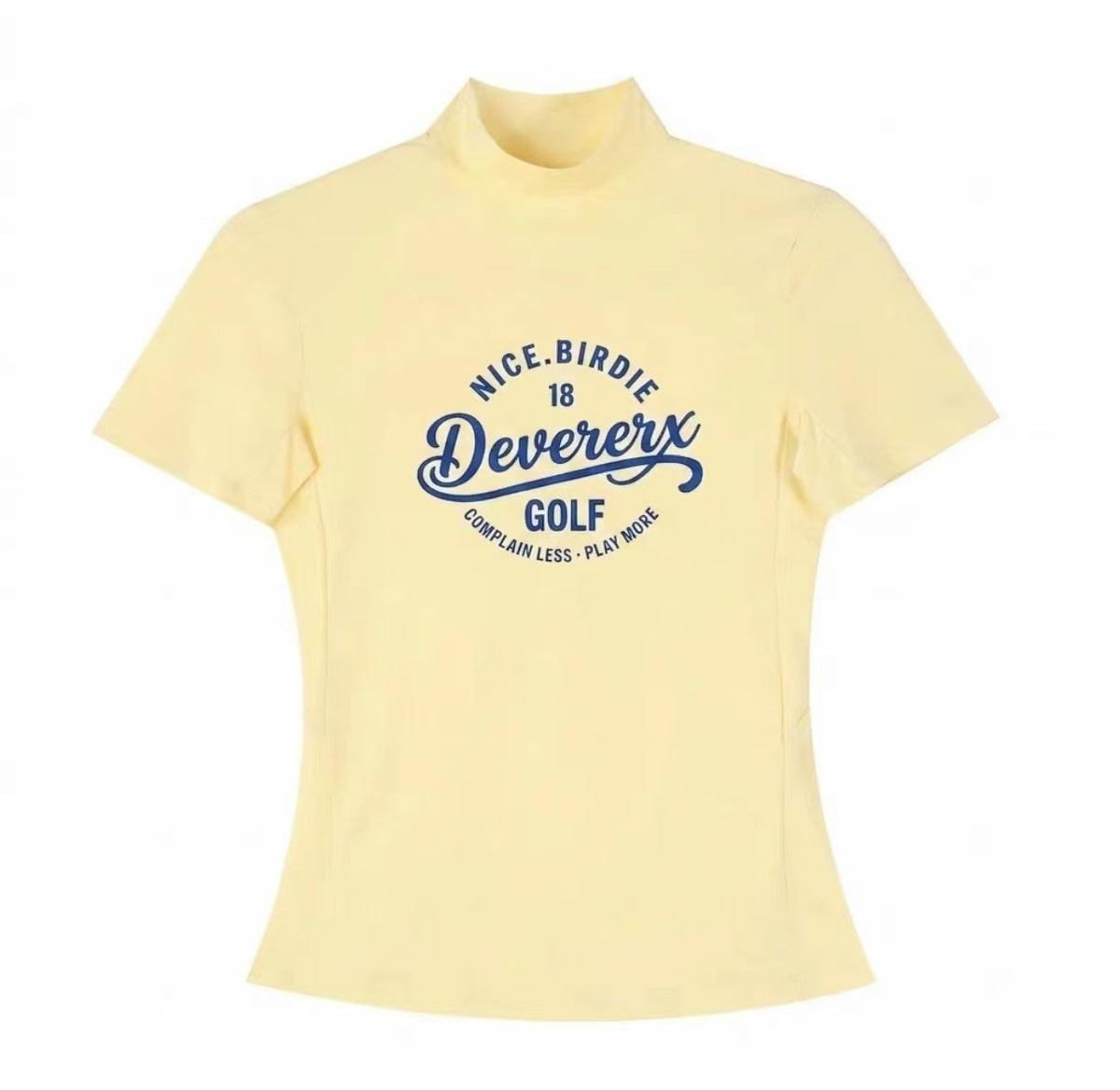 Devereux Golf 여성 슬림 모크넥 레터 프린트 골프 셔츠 옐로 제품 이미지