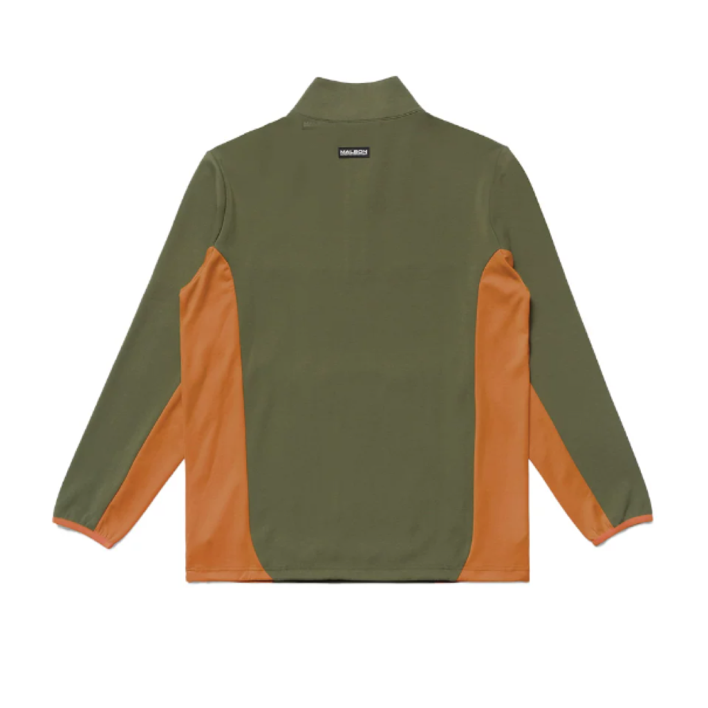 Malbon Contrast Quarter Zip Pullover Olive Green product view