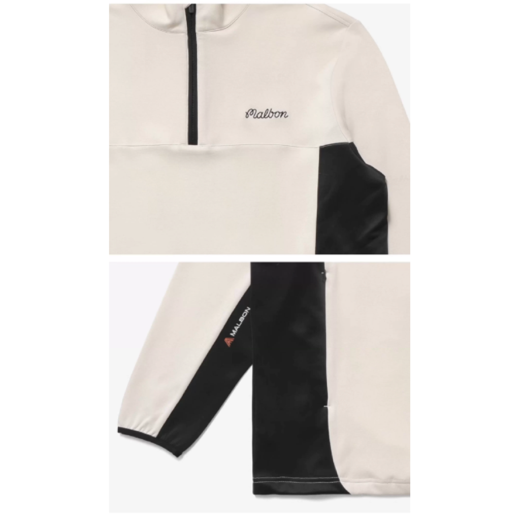 Malbon Contrast Quarter Zip Pullover White product view
