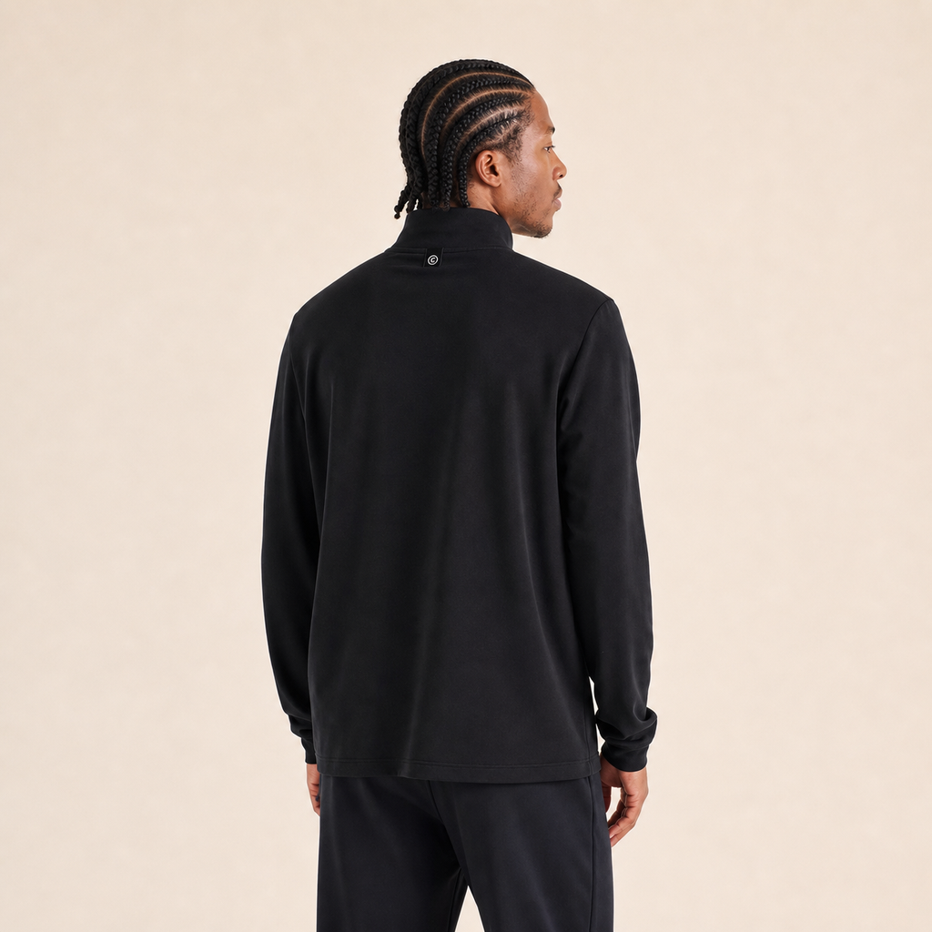 Malbon Flyer Mid Layer Black detail and branding