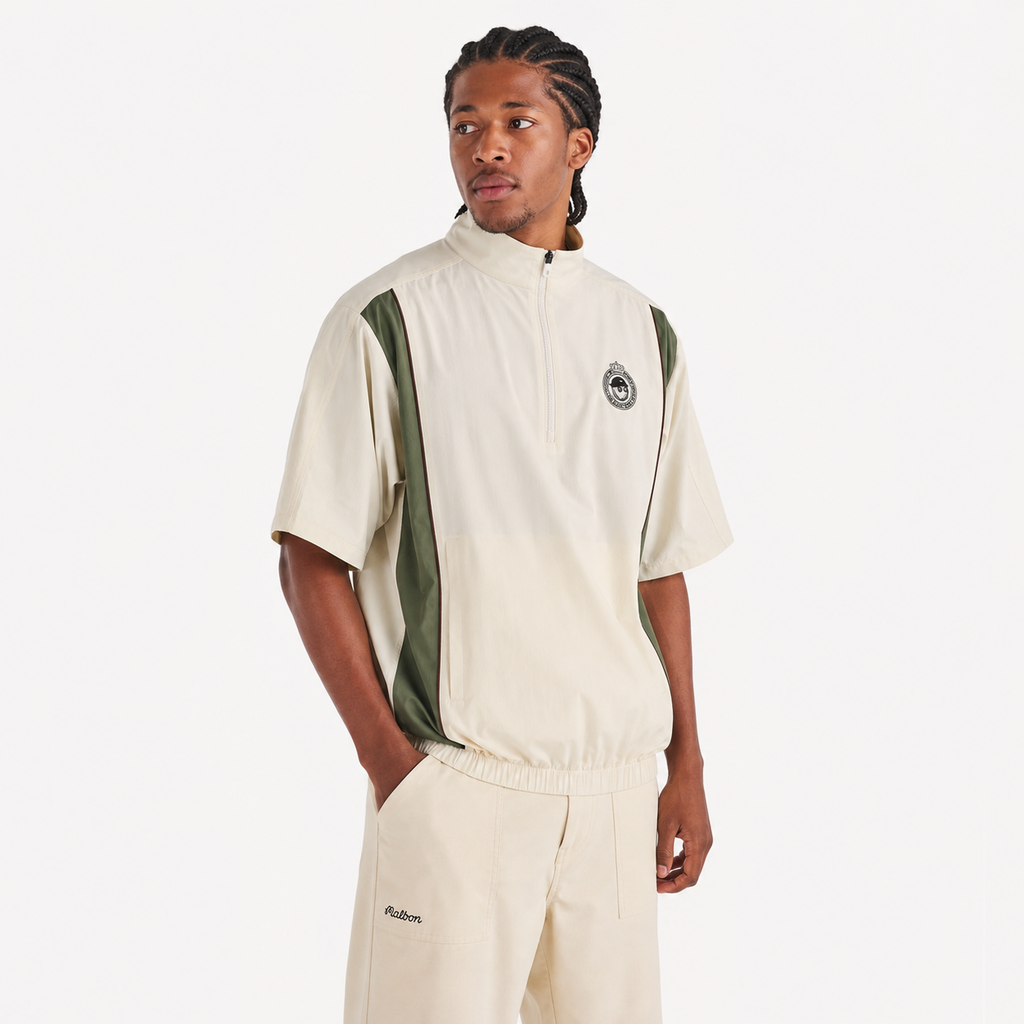 Malbon Links Oakwood Windshirt Beige back view