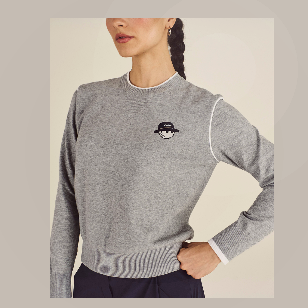 Malbon Malbon Studio Seoul Double-Knit Women's Pullover grey model image 1