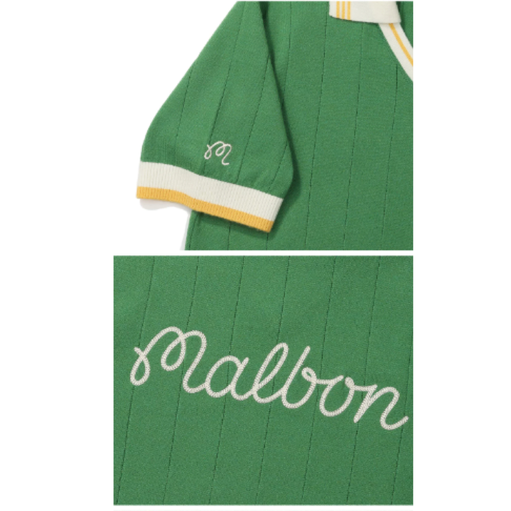 Malbon Striped Knit Polo Green product view