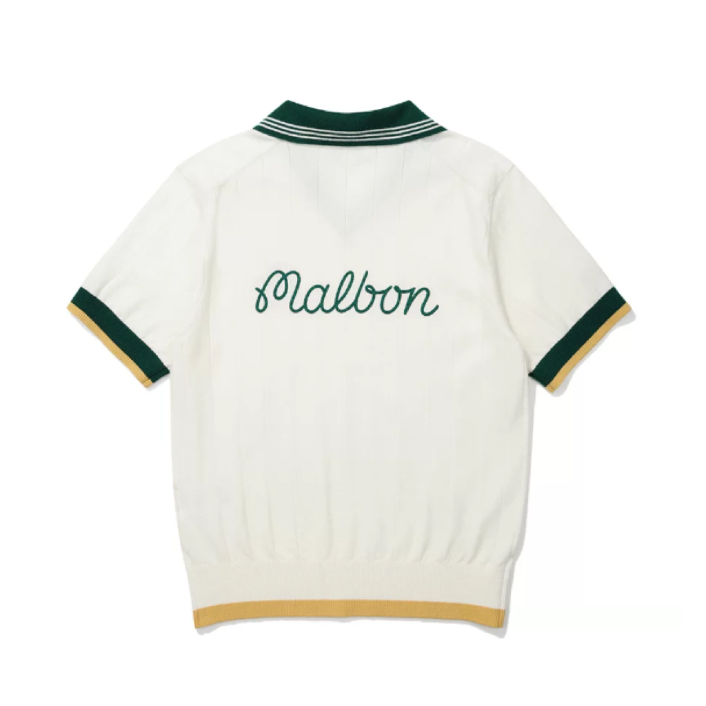 Malbon Striped Knit Polo White product view