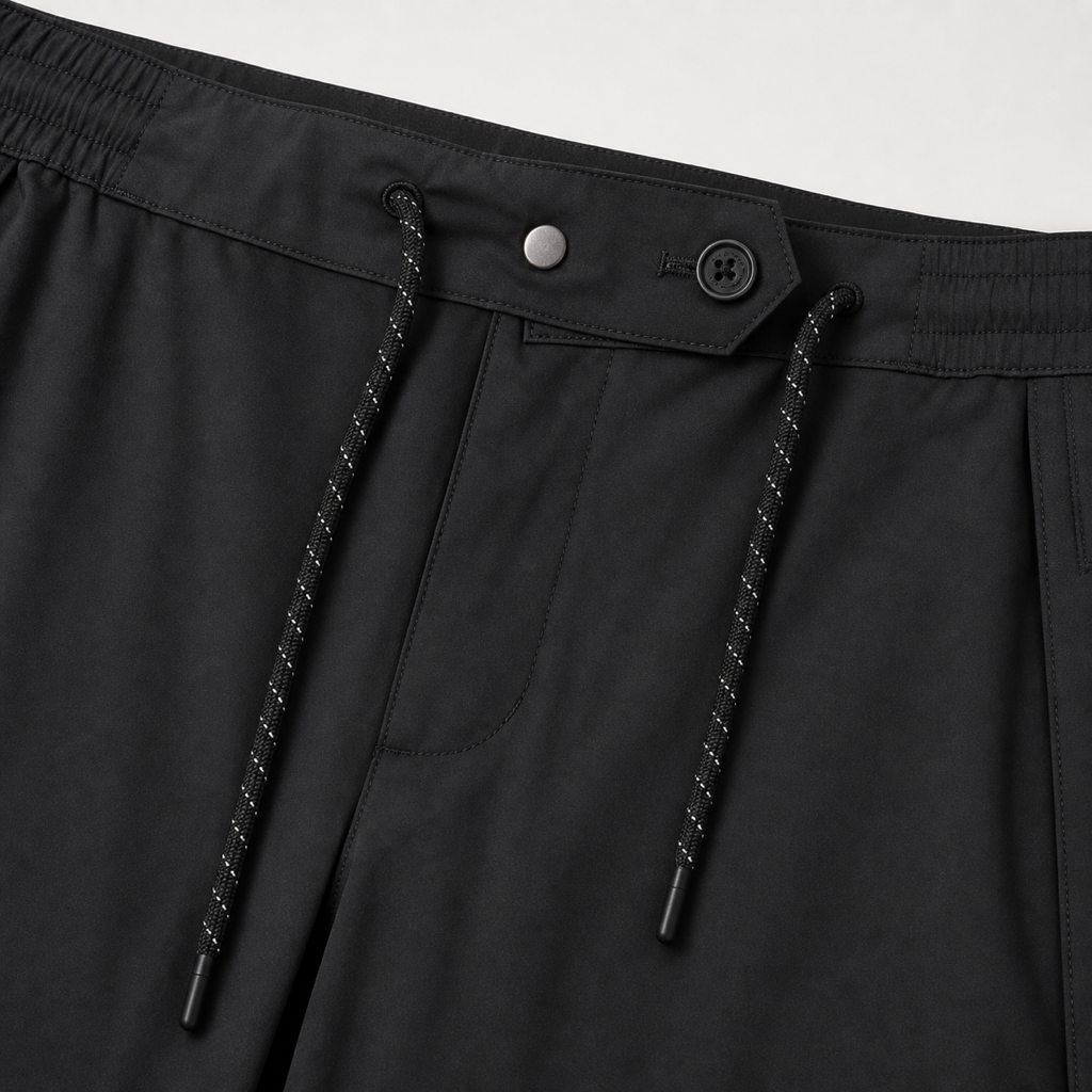 Malbon Studio Seoul Rain Pant Black Black golf rain pant detail view