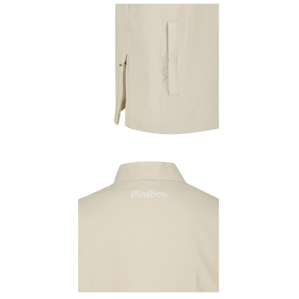 Malbon Studio Seoul Seersucker-Knit Hybrid Windshirt Beige product view