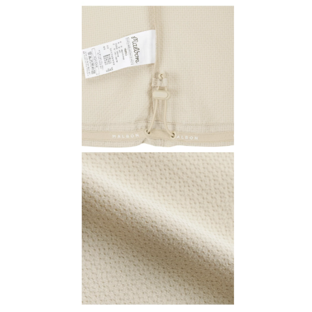 Malbon Studio Seoul Seersucker-Knit Hybrid Windshirt Beige product view