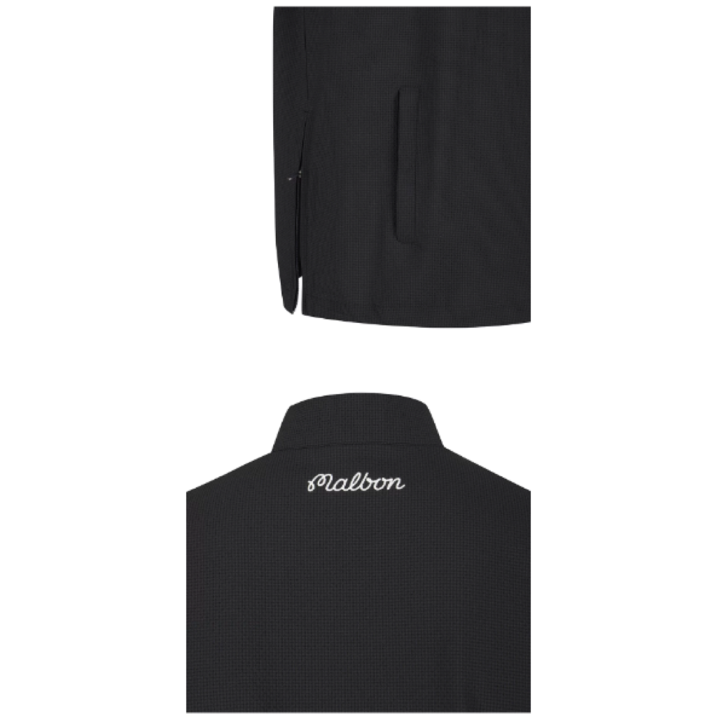 Malbon Studio Seoul Seersucker-Knit Hybrid Windshirt Black product view