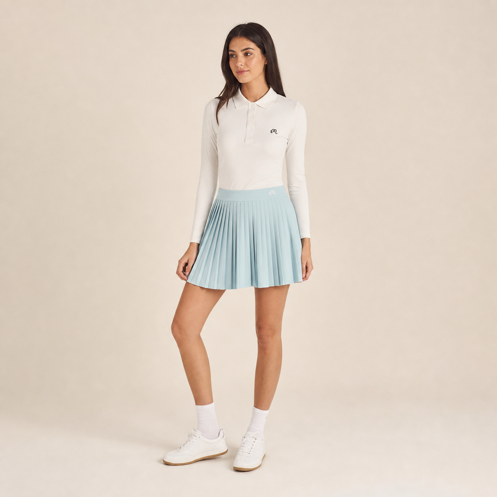 Malbon Venus Long Sleeve Polo White angle view